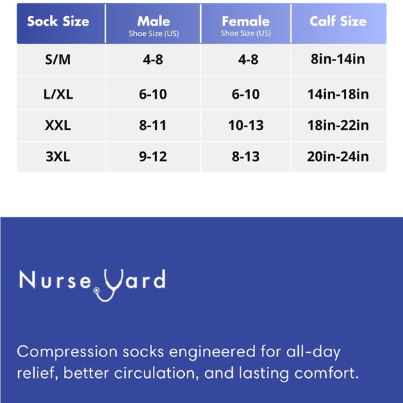 NURSE YARD unisex Compression Socks for Nurses Medical Staff - Picture 6 of 13